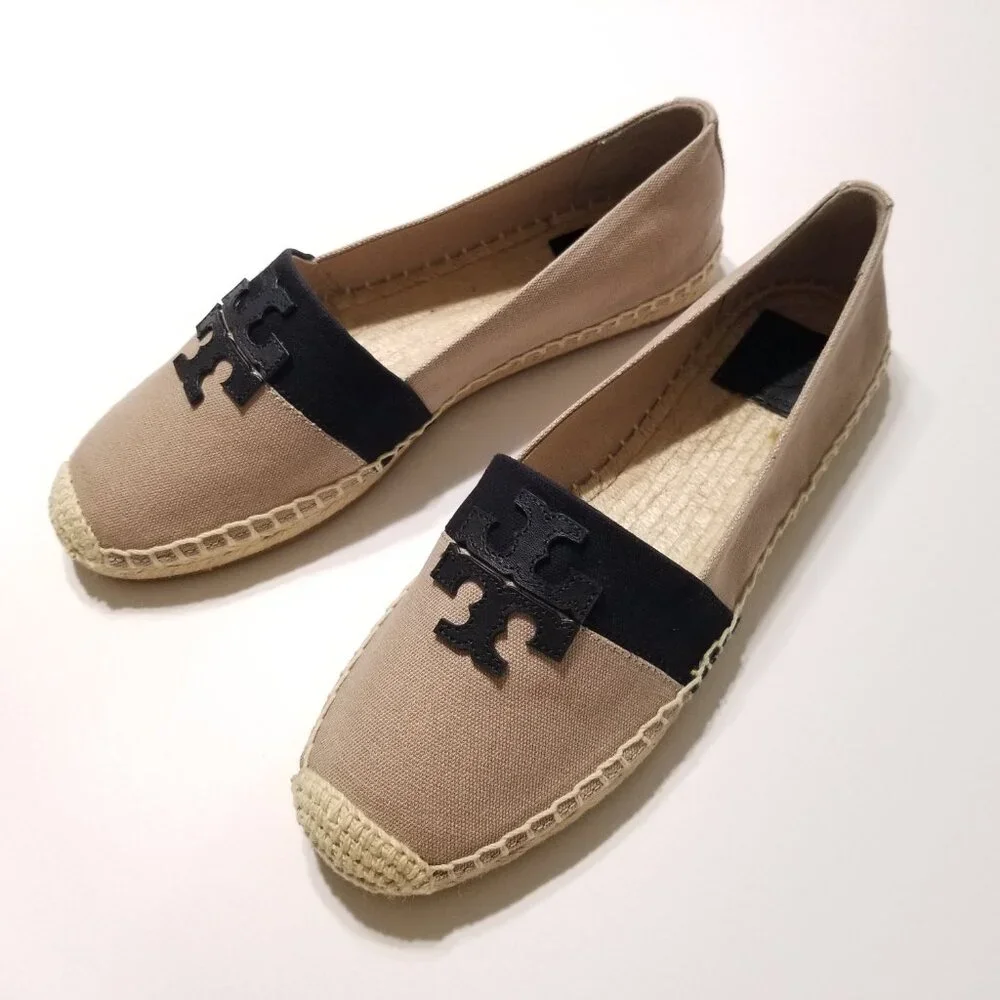 ✨NEW✨ Tory Burch Weston Flat Espadrilles in Natural/Black Size 9.5, 10